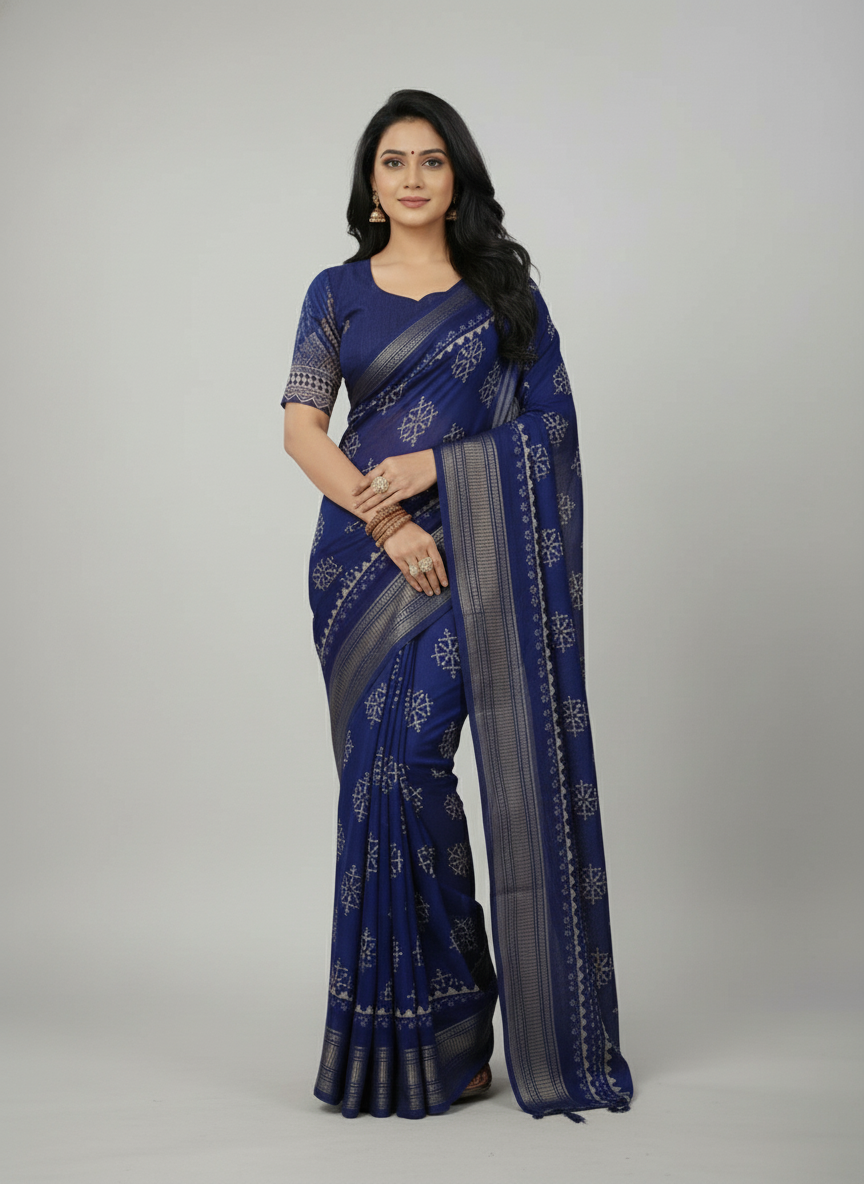 Maroon Floral Printed Chiffon Saree with Border| AS-00103