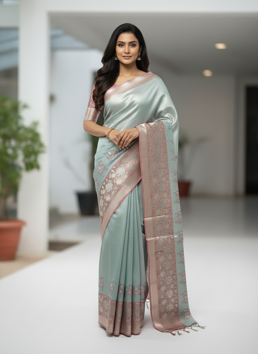 Semi silk Kanchipuram With Butta Design| AS-00135