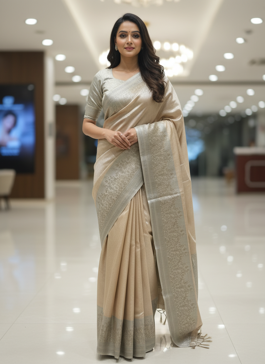 Pink Semi silk Kanchipuram With Butta Design| AS-00139