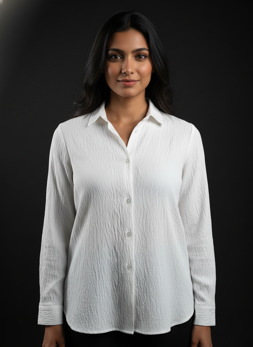 White New Summer Cotton Regular Fit Top|AS-00163