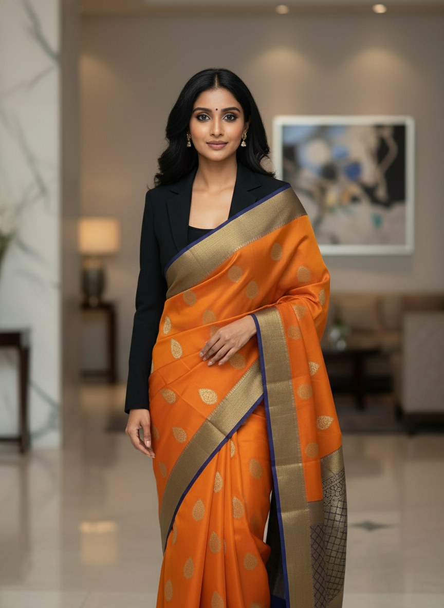 Silk Saree in  with Zari Border|AS-0058