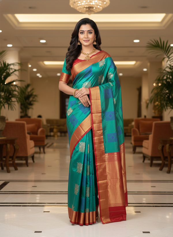 Silk Saree in with Zari Border|AS-0061