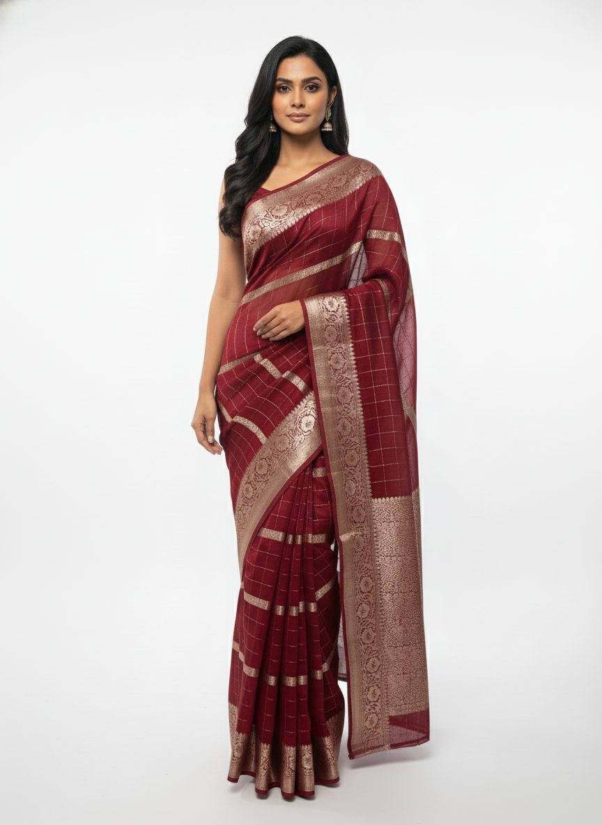 Parrot green  Silk Saree with Woven Border| AS-00242