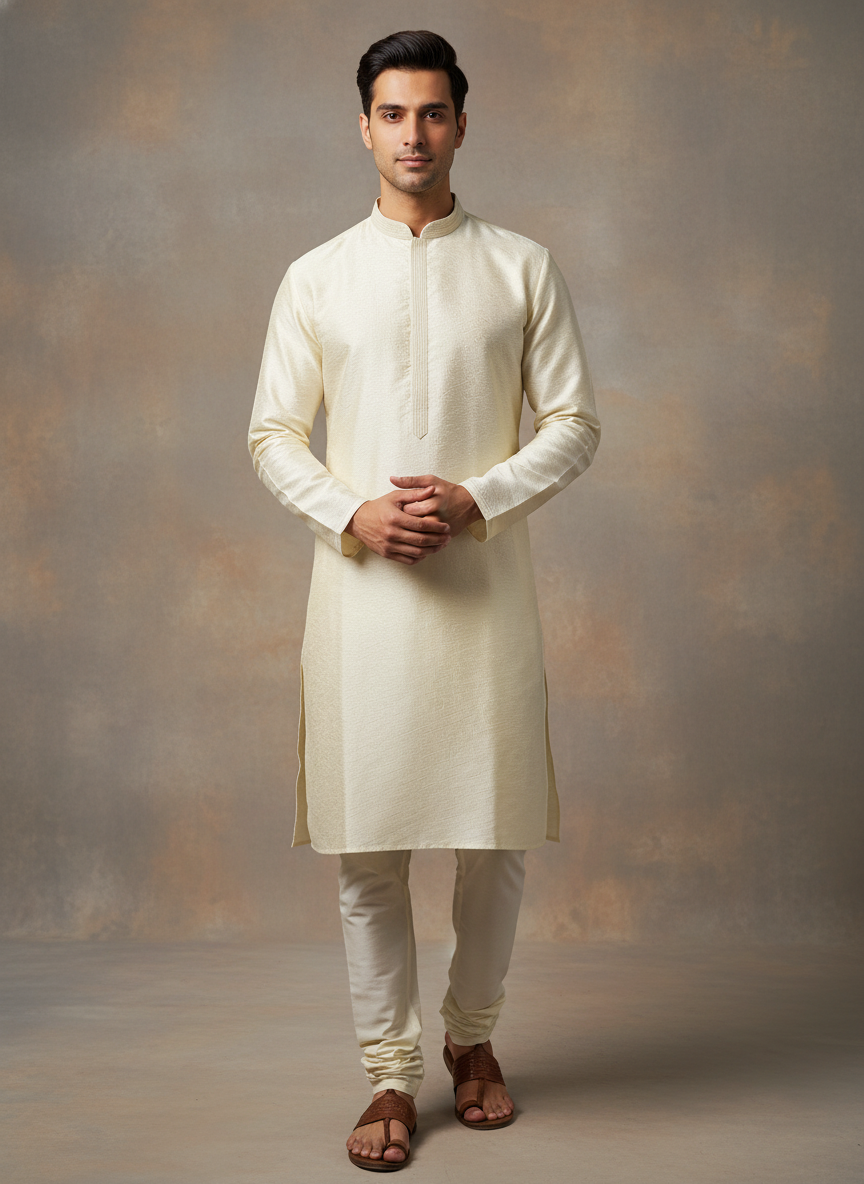 Beige Chikankari Elegance Kurta Pajama| AS-M02