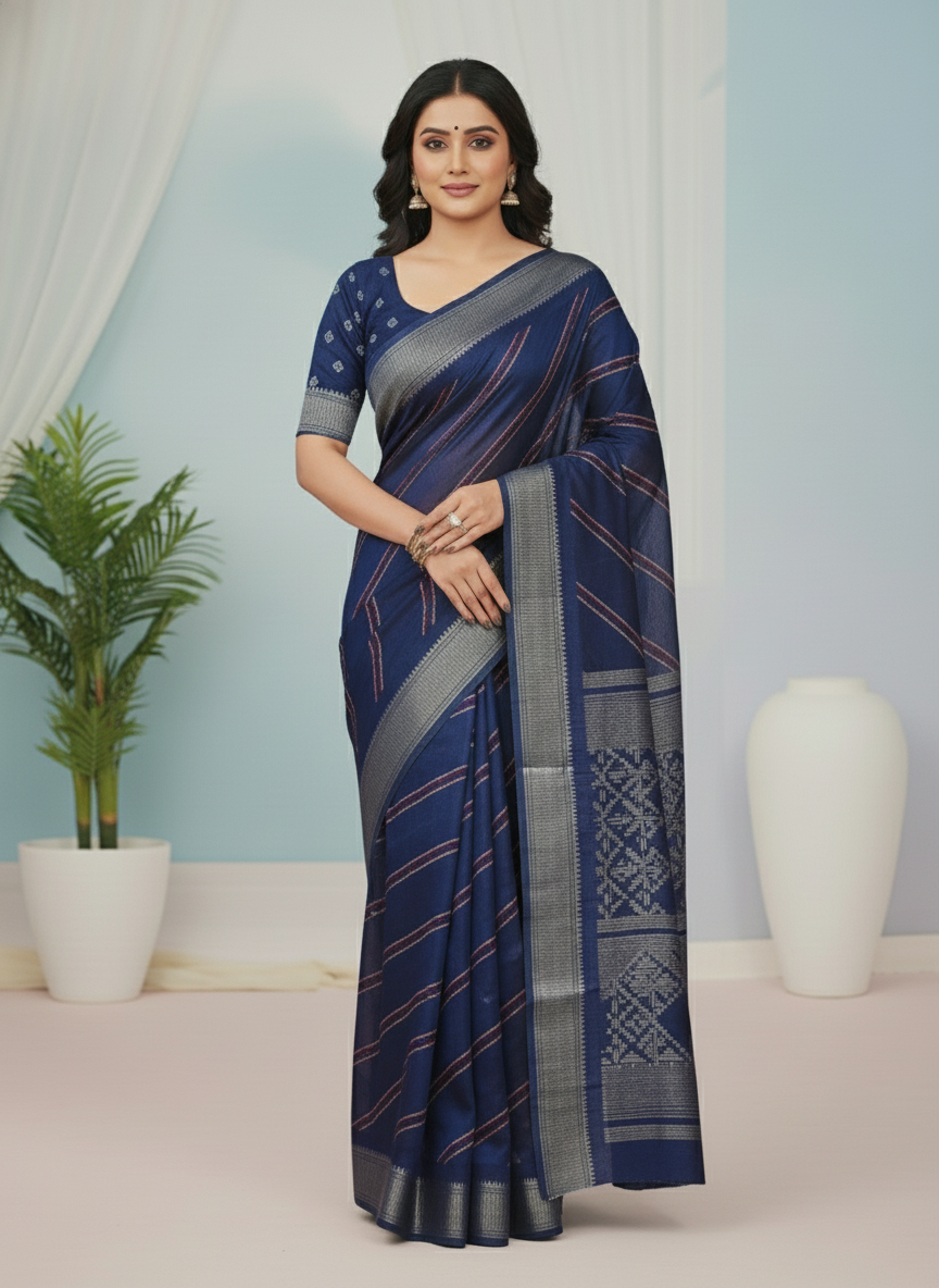 Emerald green Printed Soft chiffon Saree | AS-0097