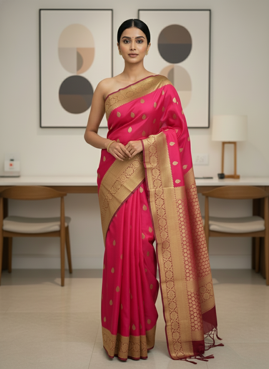 Pink  Pure Kancheepuram Silk Saree |AS-0087