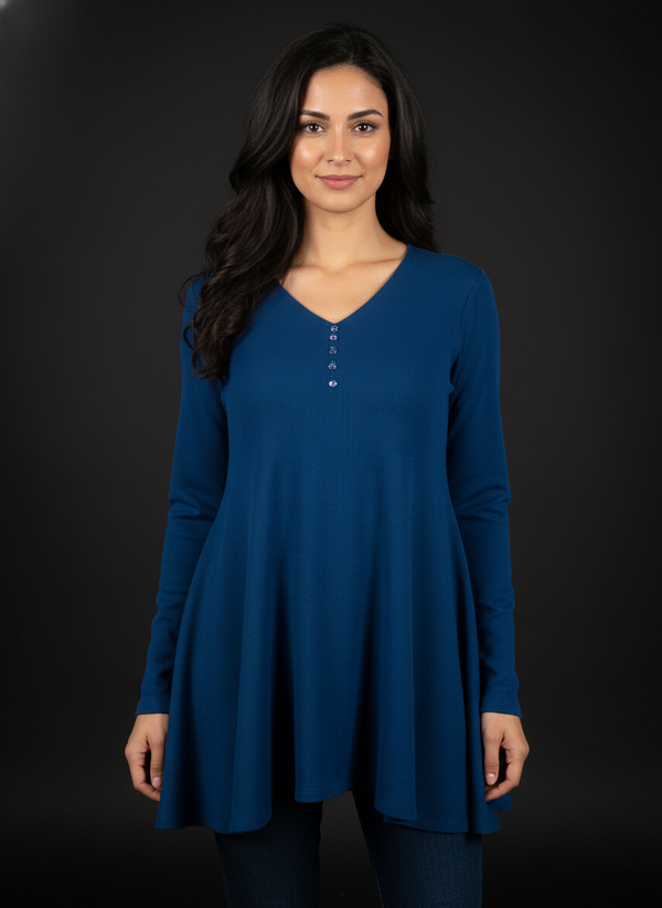 Blue New Summer Cotton Regular Fit Top for Girl's|AS-00161