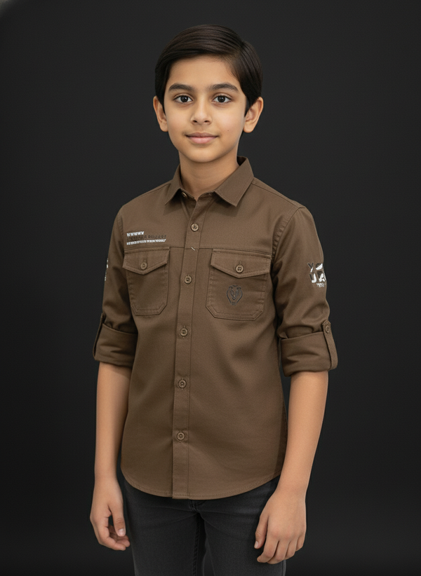 Little Man's Smart Full Sleeves Button-Down Shirt | 7003