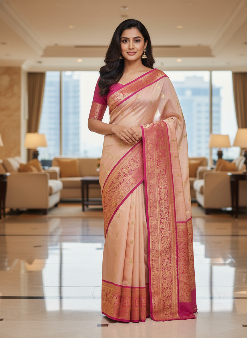 Pink  Pure Kancheepuram Silk Saree |AS-0087
