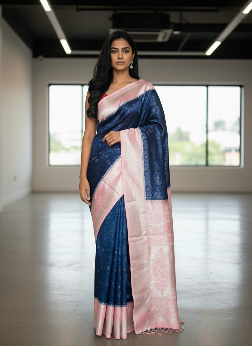 Red Kanchipuram Silk Saree With Butta Design| AS-00129