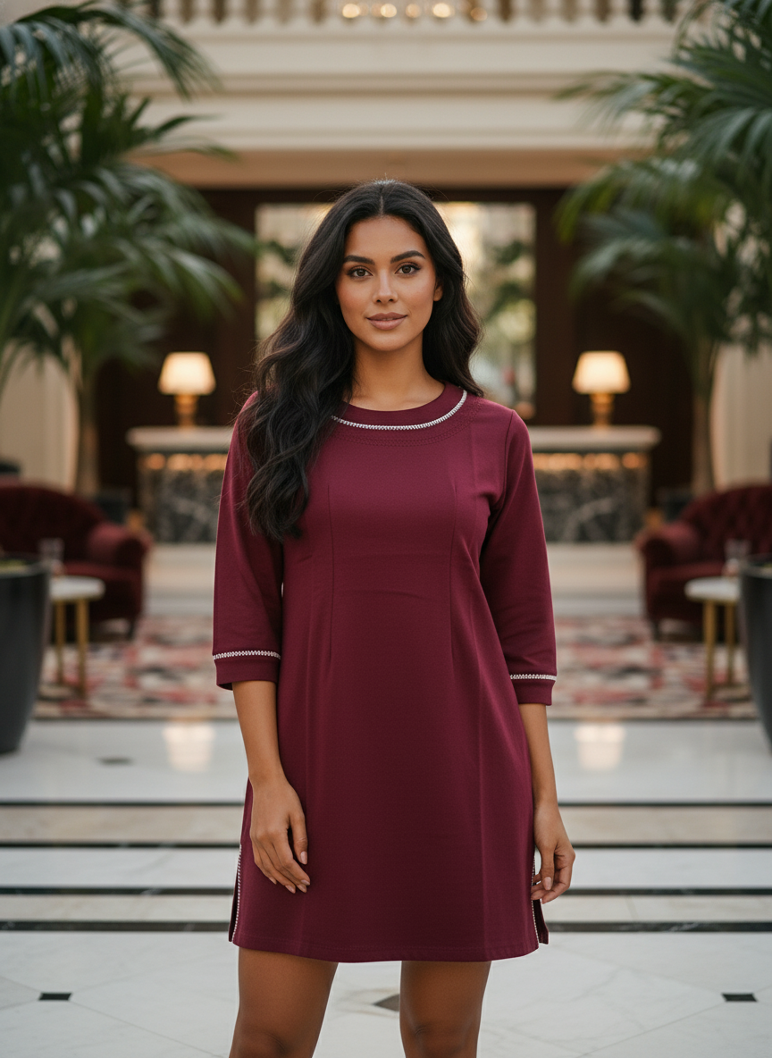 Wine New Summer Cotton Regular Fit Top for Girl's|AS-00159