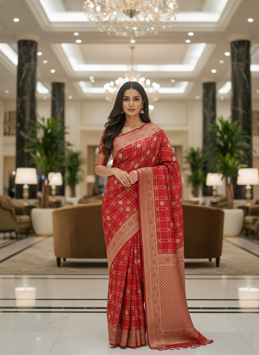 Wine Silk Saree with Woven Border| AS-00243