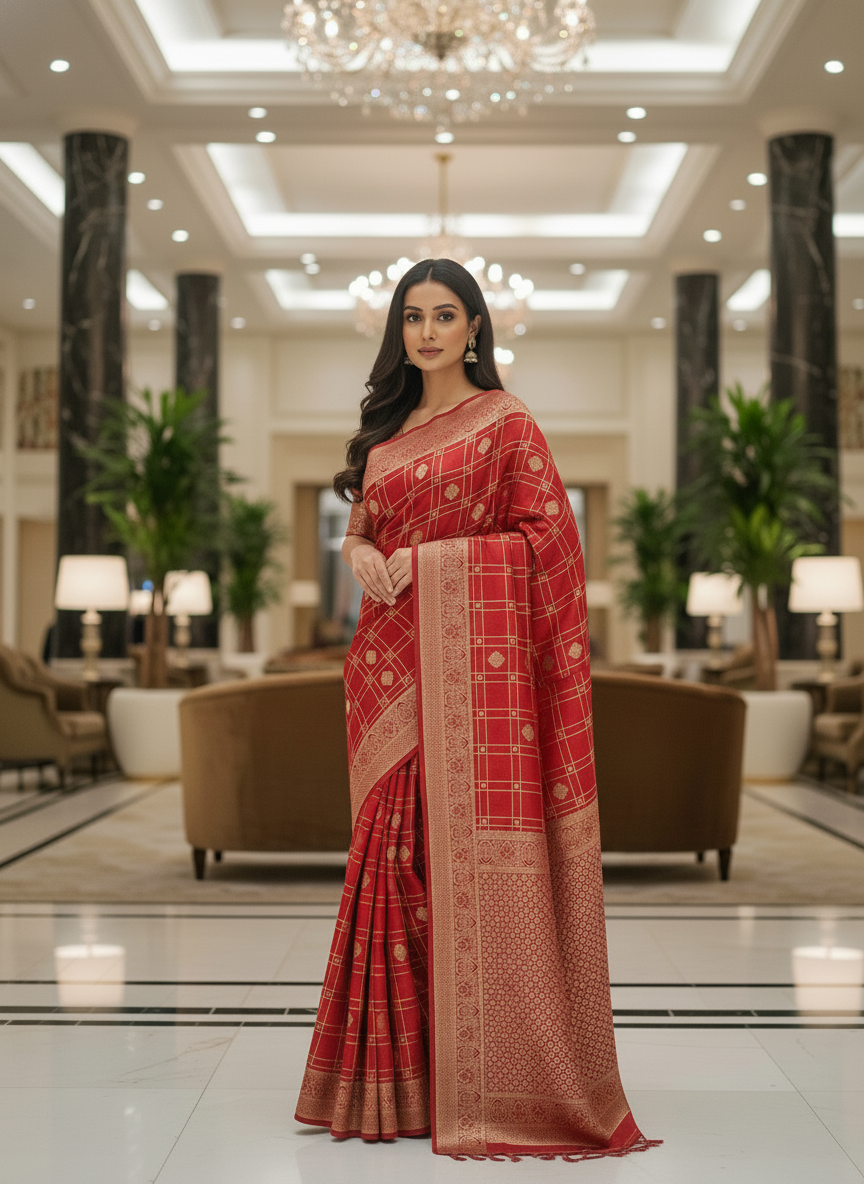 Wine Silk Saree with Woven Border| AS-00243