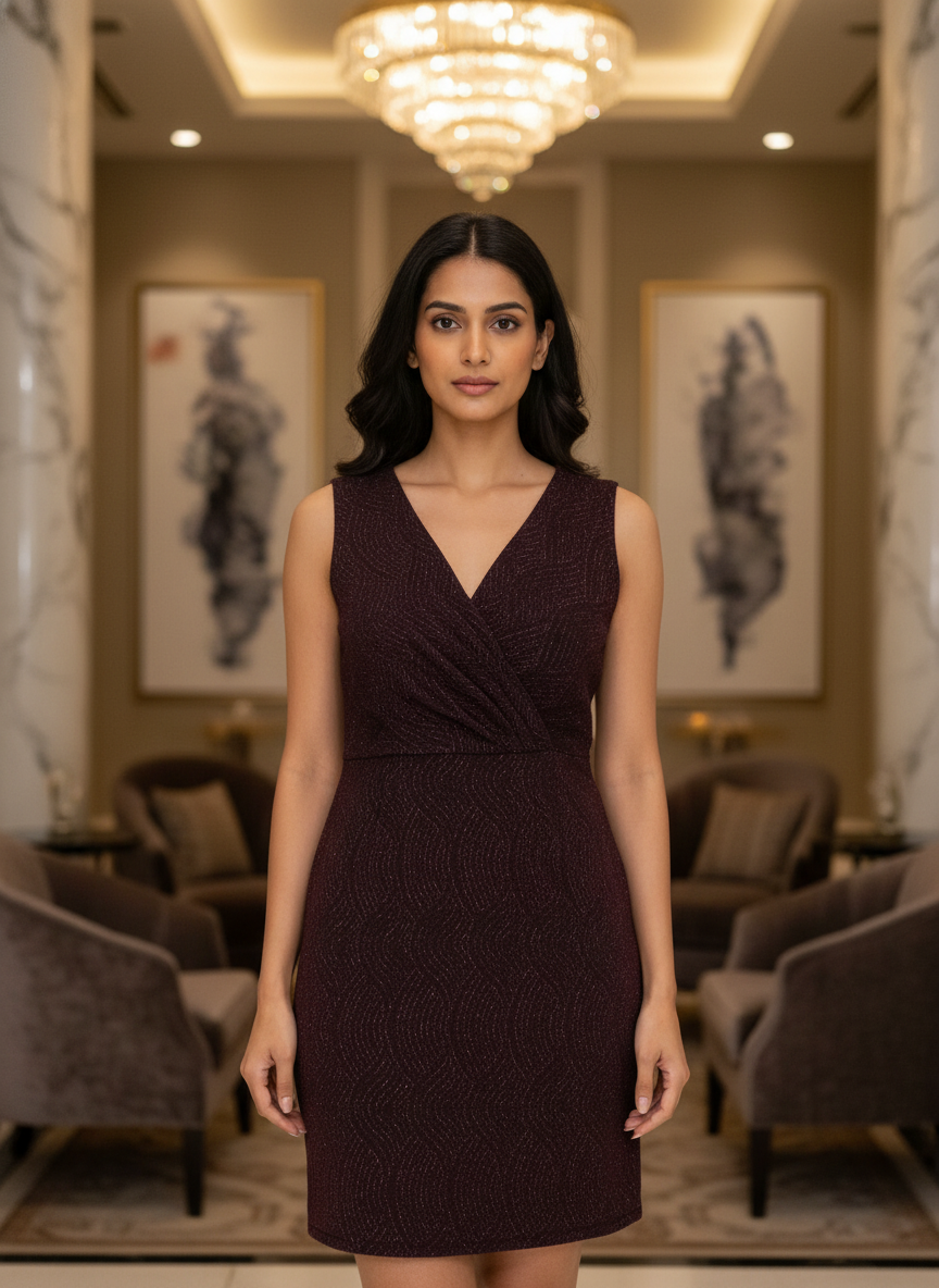 The Brown comfort party Dress| AS-00187