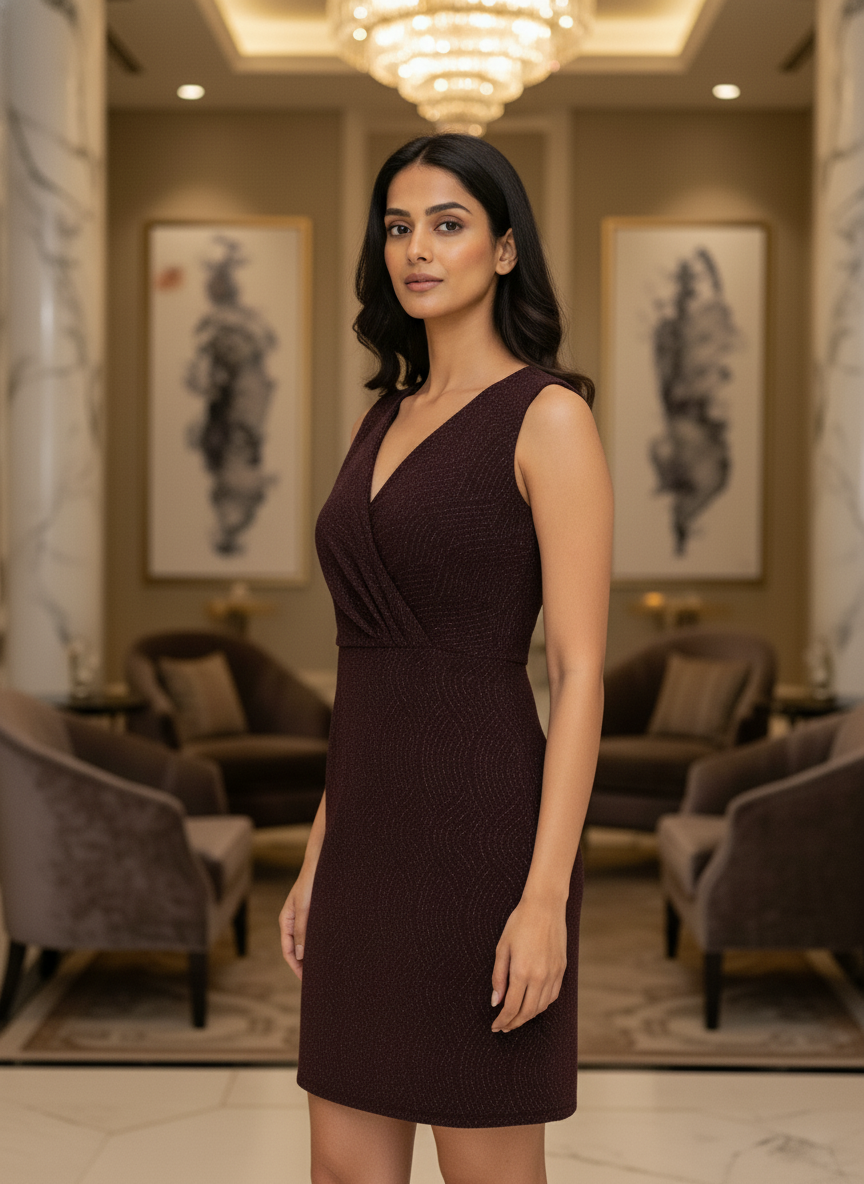 The Brown comfort party Dress| AS-00187