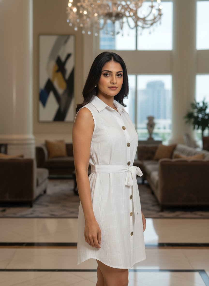 The White comfort party frock| AS-00189