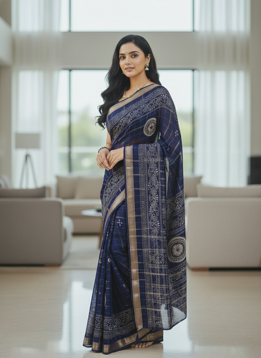 Maroon Floral Printed Chiffon Saree with Border| AS-00102