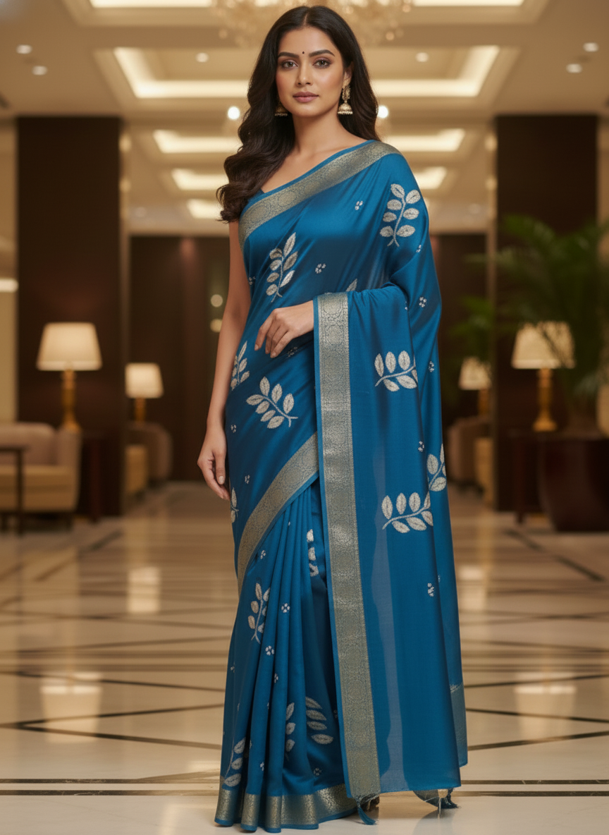 Wine Multicolor Saree with Pattern Print | AS-00115