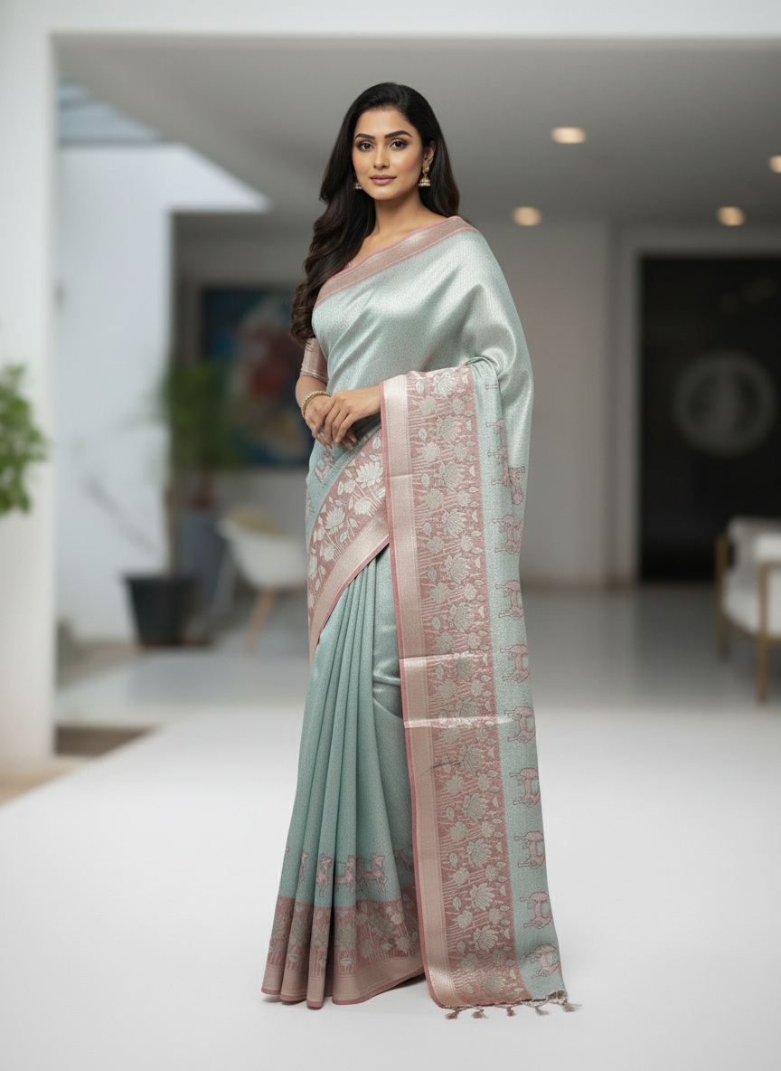 Semi silk Kanchipuram With Butta Design| AS-00135