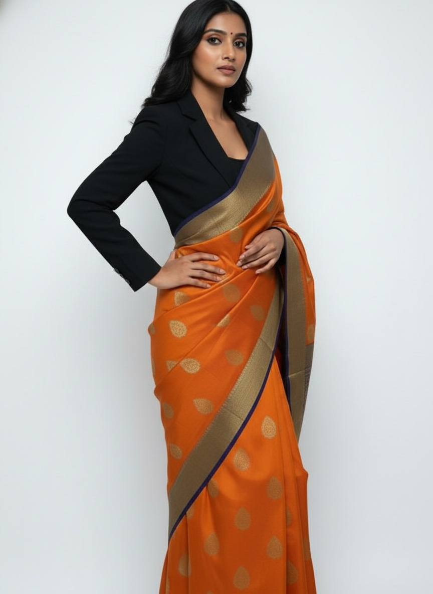 Silk Saree in  with Zari Border|AS-0058