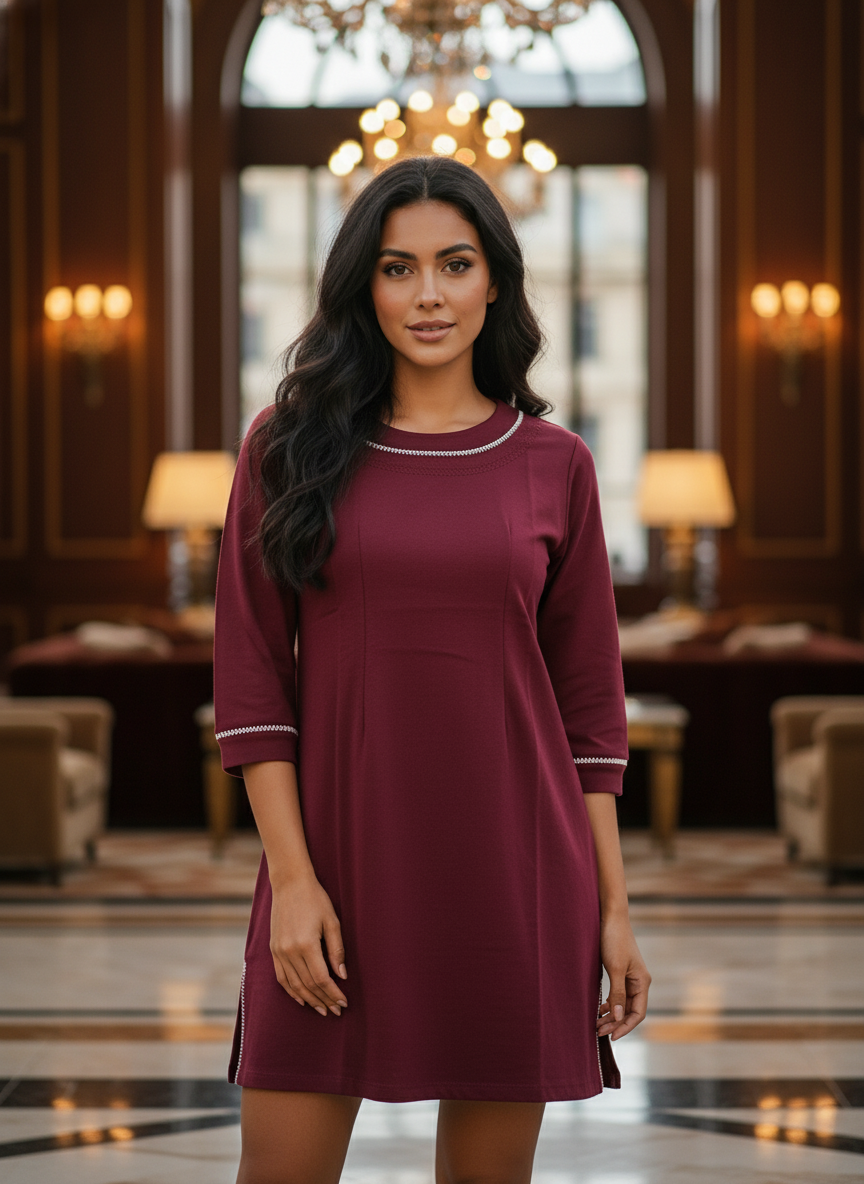 Wine New Summer Cotton Regular Fit Top for Girl's|AS-00159