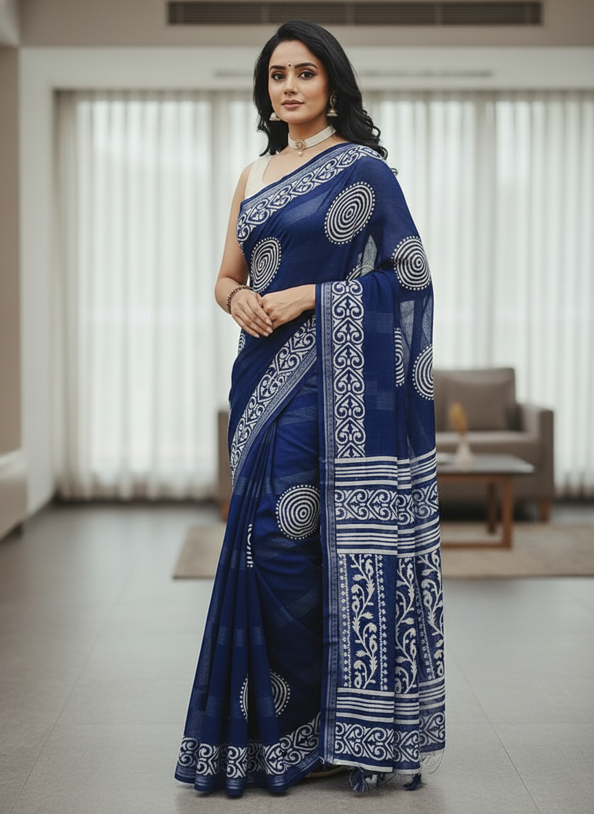 Emerald wine Printed Soft chiffon Saree | AS-0093