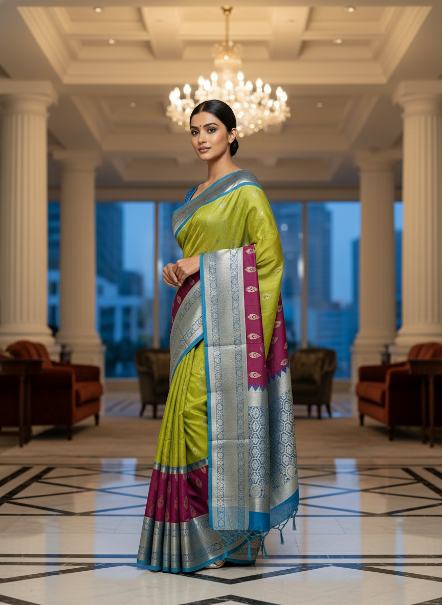 Green Pure Kancheepuram Silk Saree |AS-0084
