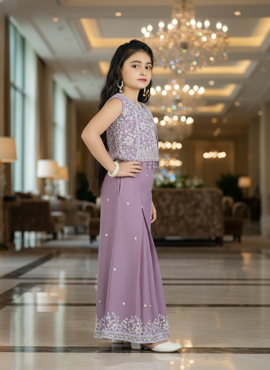 Lavender   Lehenga Choli And Dupatta For Girls| AS-K21