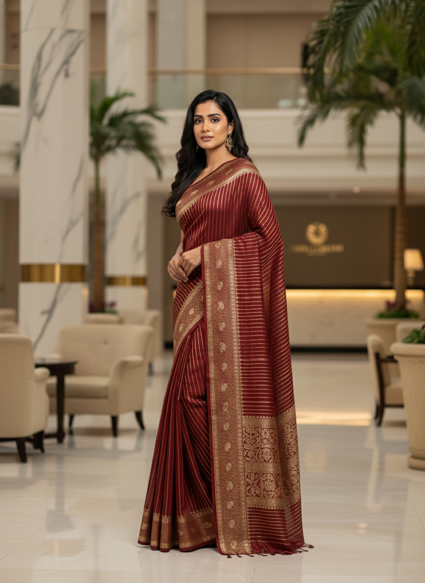 Rama green Silk Saree with Woven Border| AS-00241