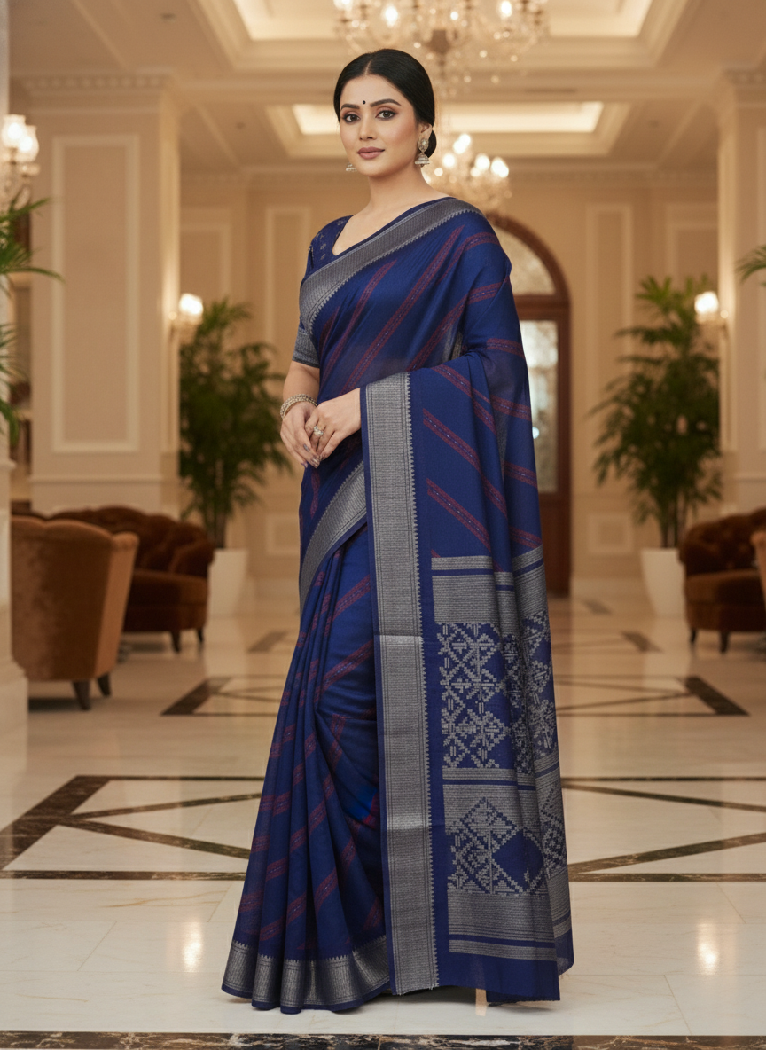 Emerald green Printed Soft chiffon Saree | AS-0097