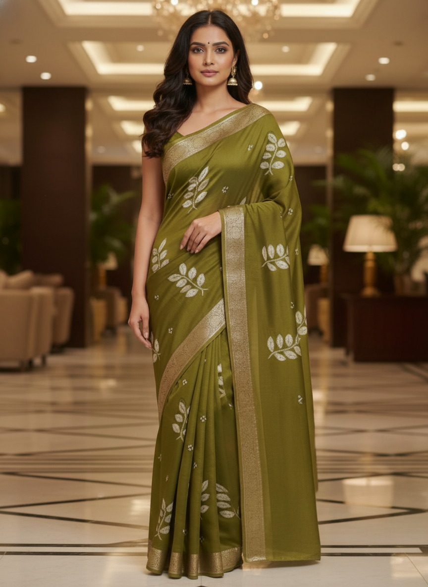 Wine Multicolor Saree with Pattern Print | AS-00115