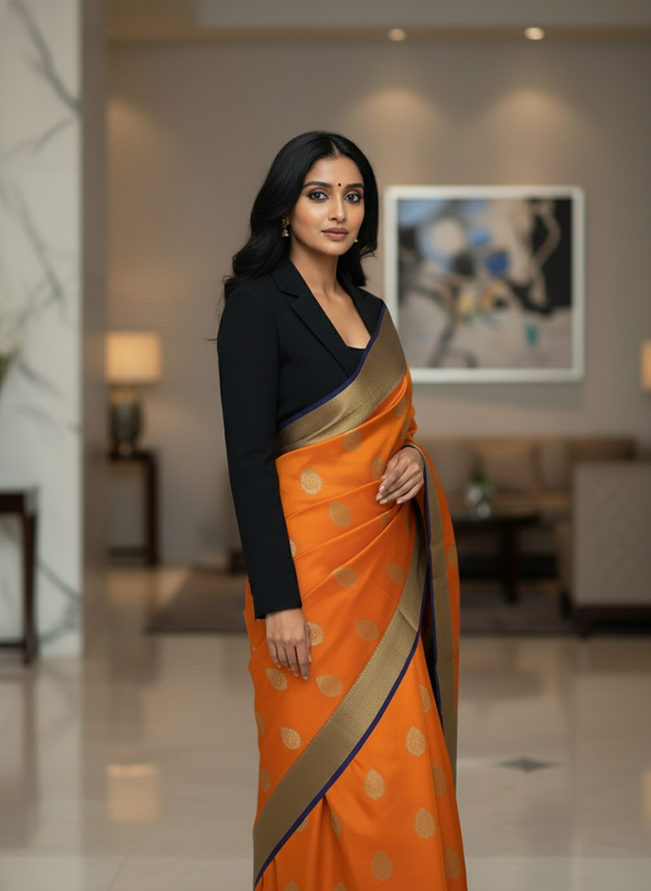 Silk Saree in  with Zari Border|AS-0058