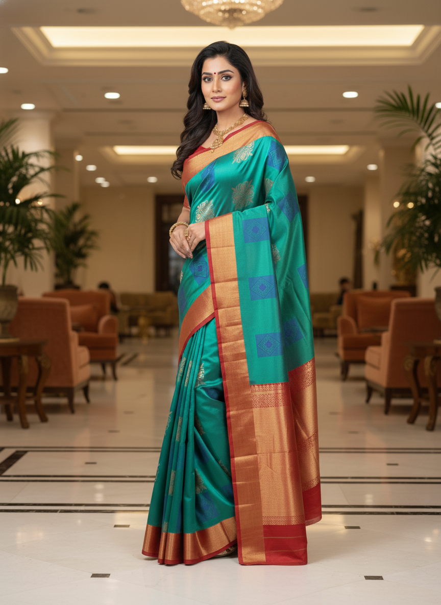 Silk Saree in with Zari Border|AS-0061