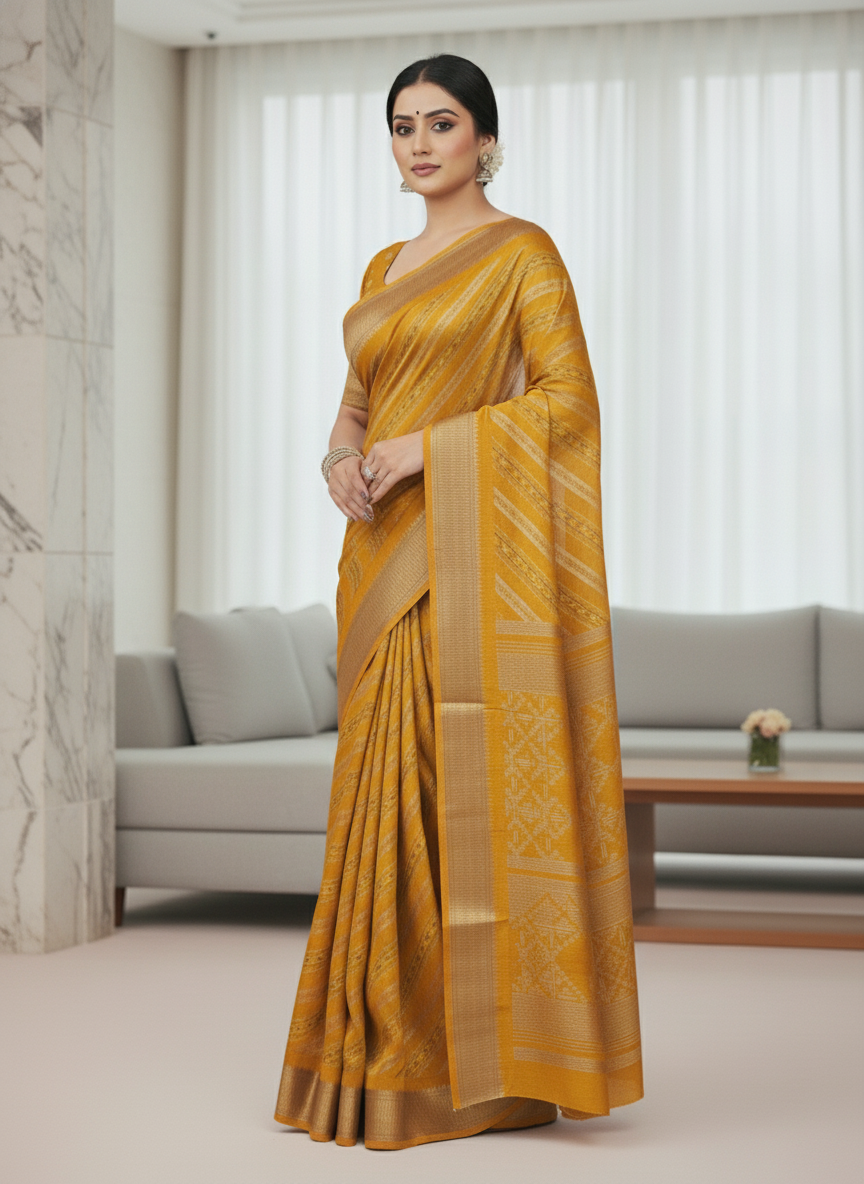 Emerald green Printed Soft chiffon Saree | AS-0097