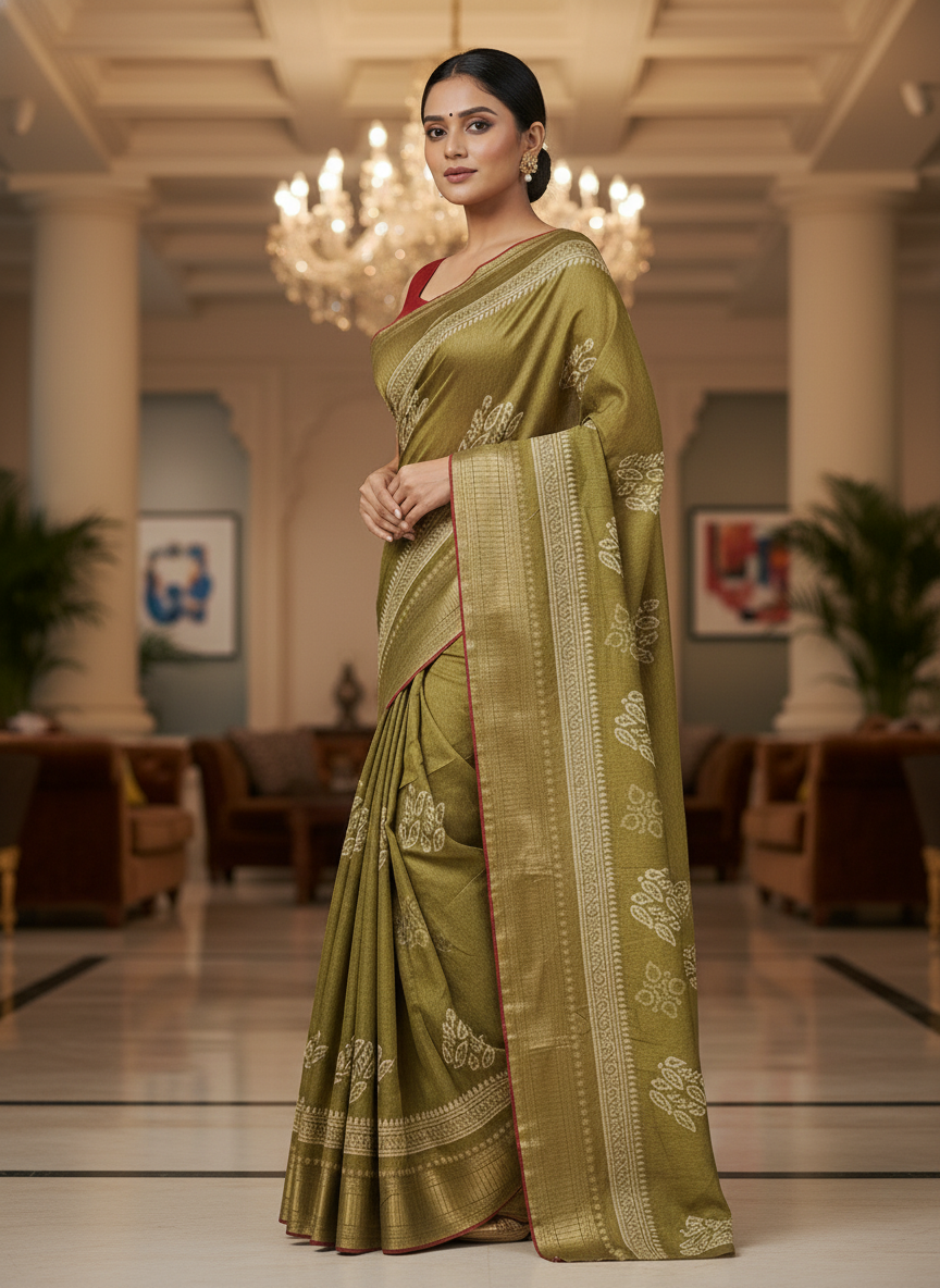Elegant yellow Printed Soft chiffon Saree | AS-00100