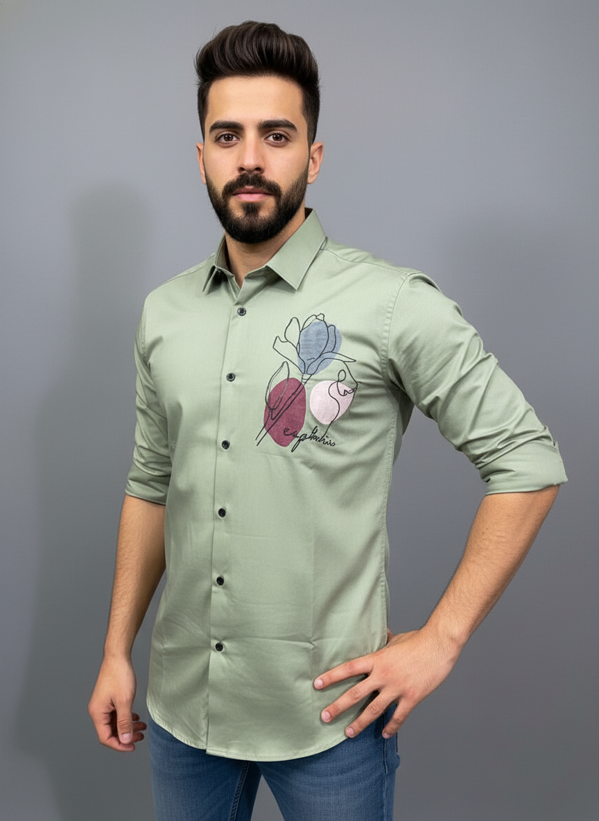 Men full sleeves printed shirt| AS-M09