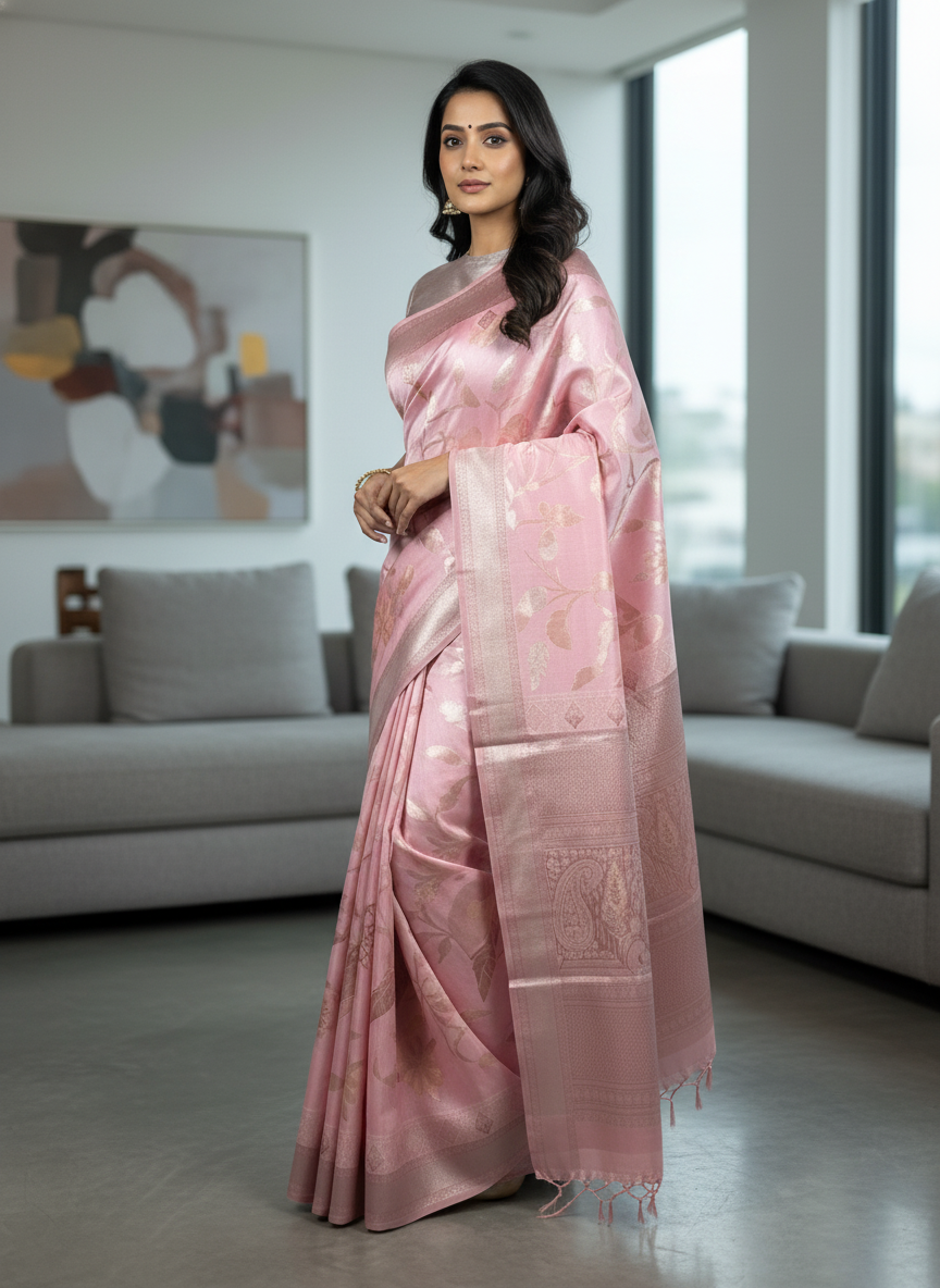 Lavender  Kanchipuram Silk Saree With Butta Design| AS-00149