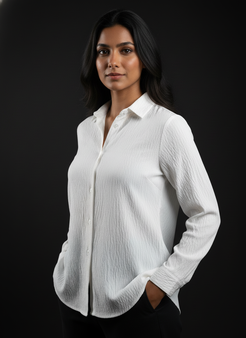 White New Summer Cotton Regular Fit Top|AS-00163