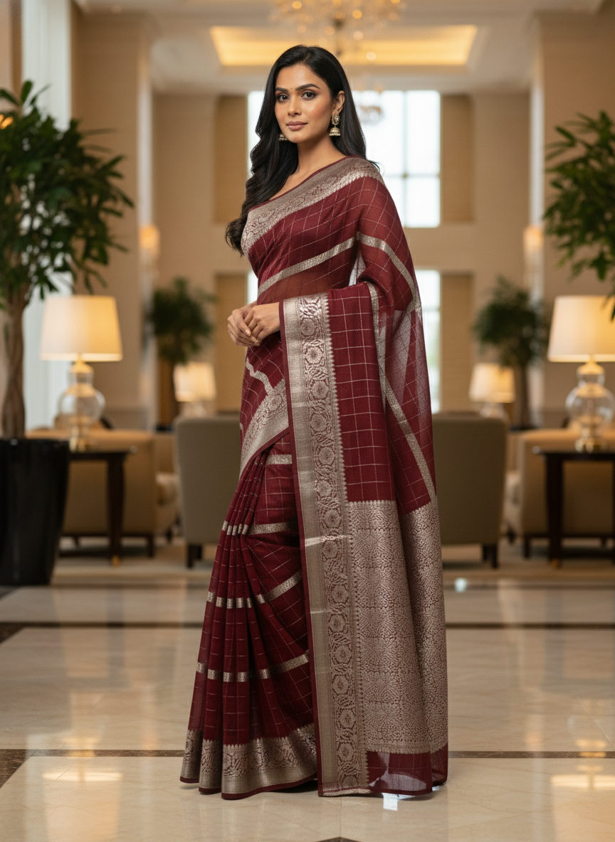 Parrot green  Silk Saree with Woven Border| AS-00242