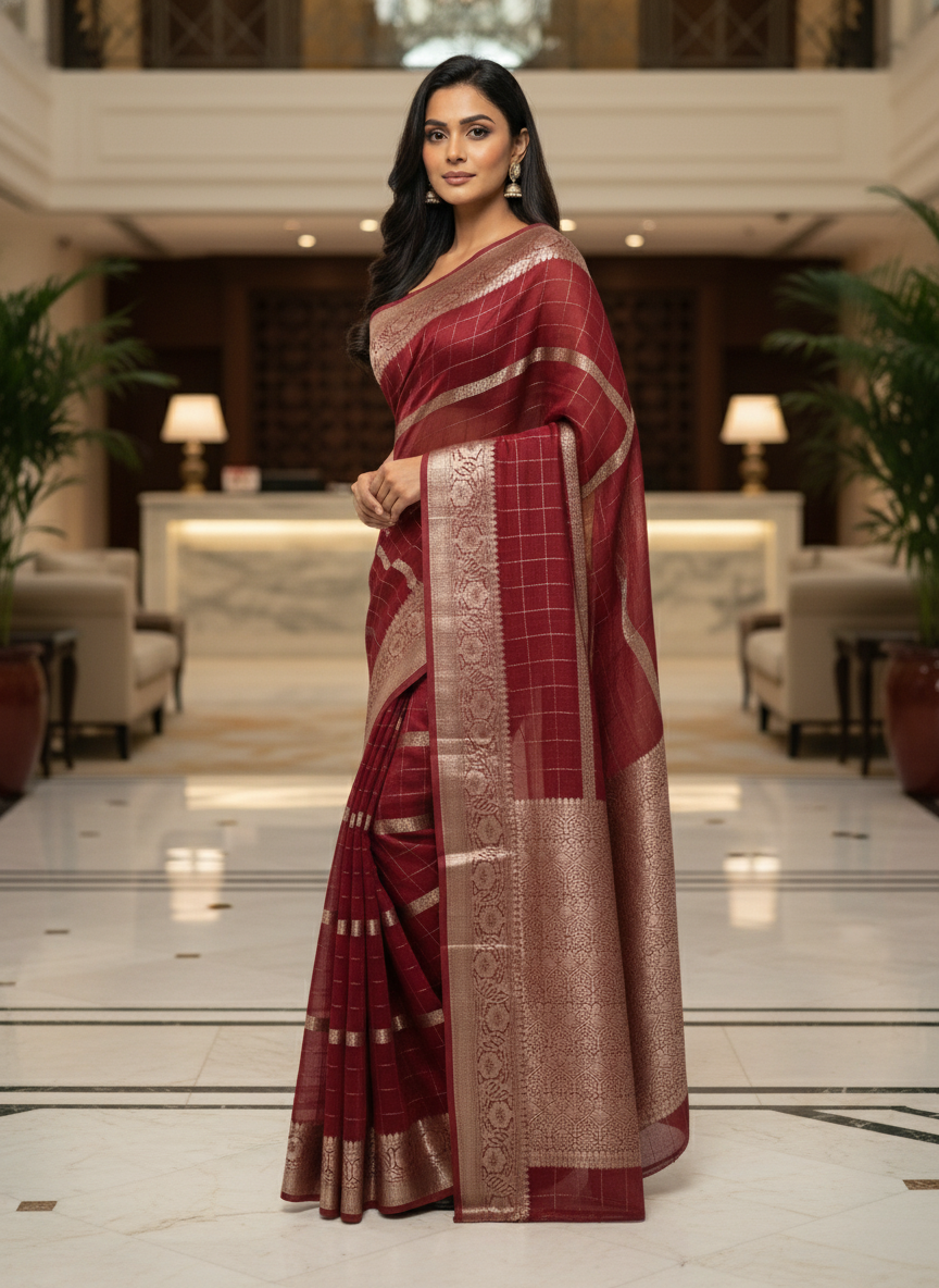 Parrot green  Silk Saree with Woven Border| AS-00242
