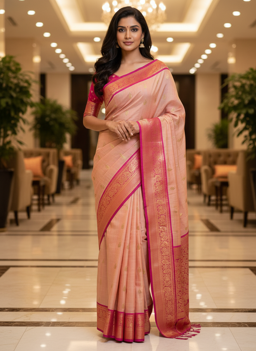 Pink  Pure Kancheepuram Silk Saree |AS-0087