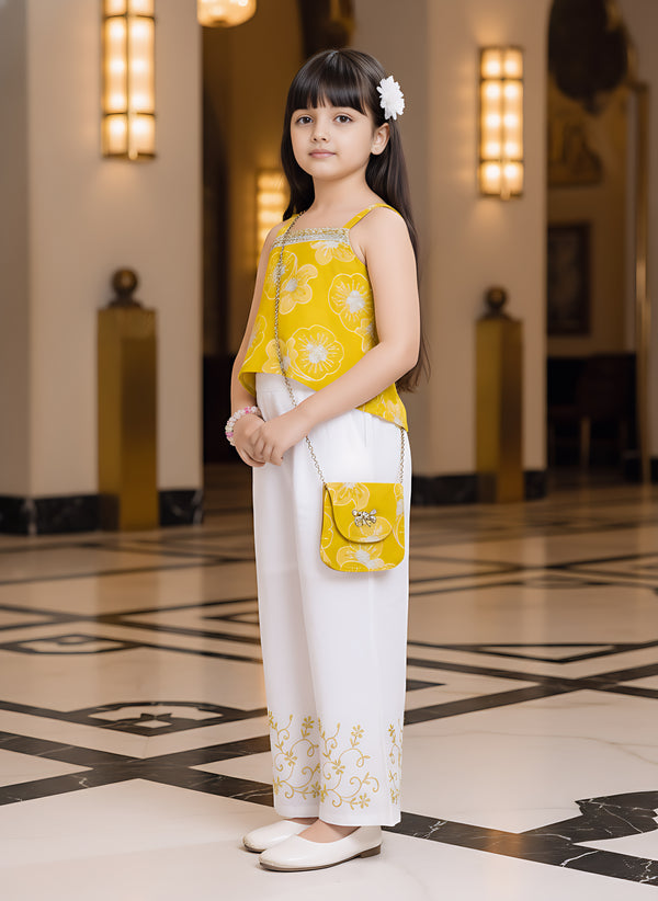 Girls' Designer Embroidered Palazzo Set | Festive Ethnic Wear