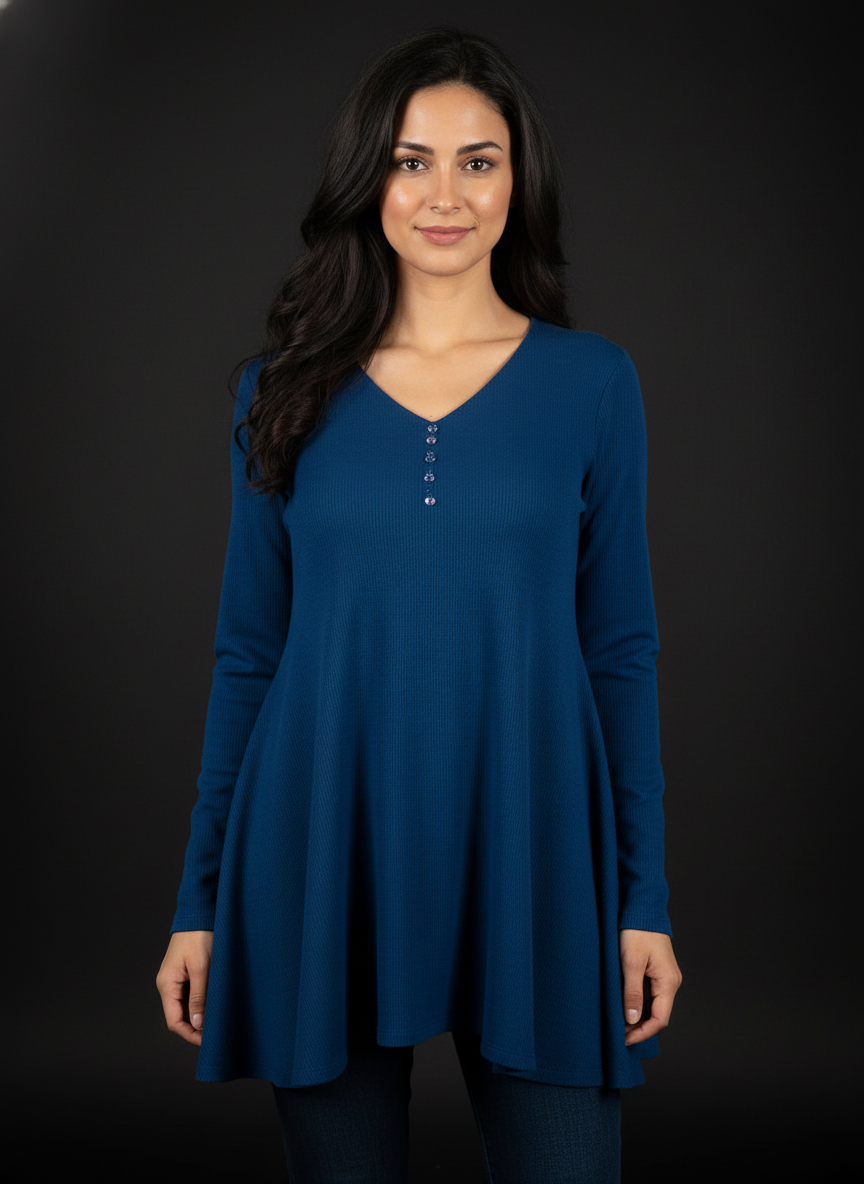 Blue New Summer Cotton Regular Fit Top for Girl's|AS-00161