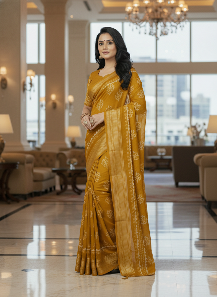 Maroon Floral Printed Chiffon Saree with Border| AS-00103