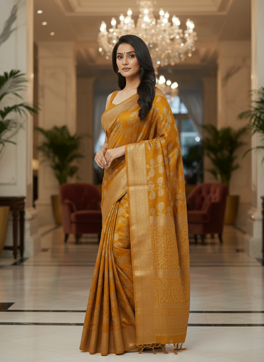 Emerald blue  Printed Soft chiffon Saree | AS-0091