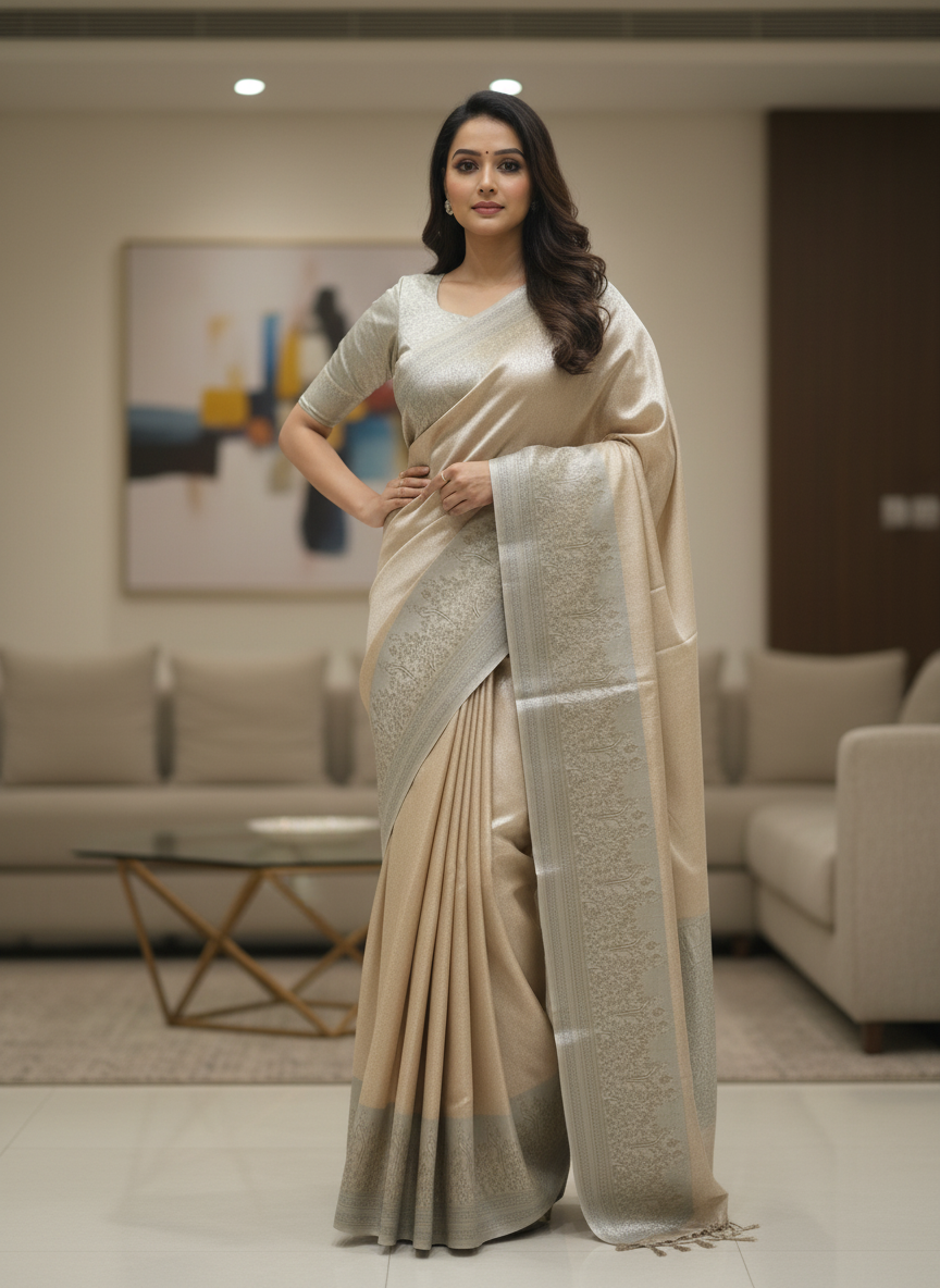 Pink Semi silk Kanchipuram With Butta Design| AS-00139