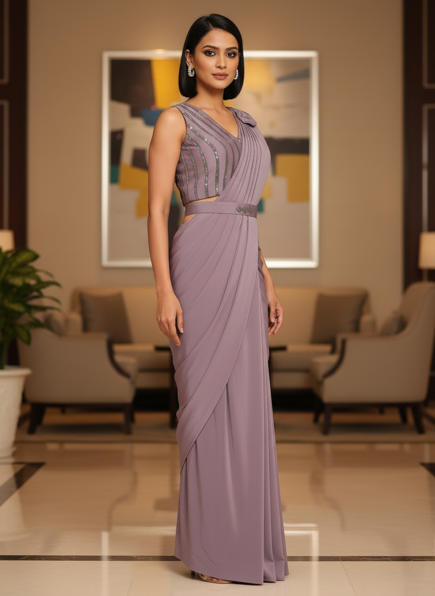 Lavender Ready to wear saree
