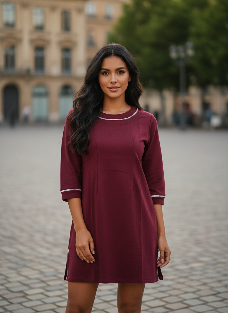 Wine New Summer Cotton Regular Fit Top for Girl's|AS-00159