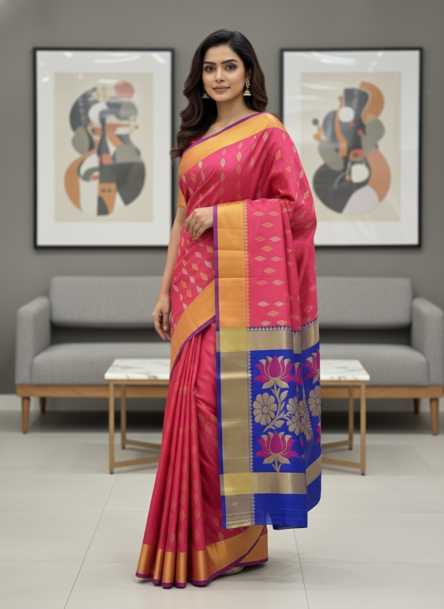 Peach Pure Kancheepuram Silk Saree |AS-0078
