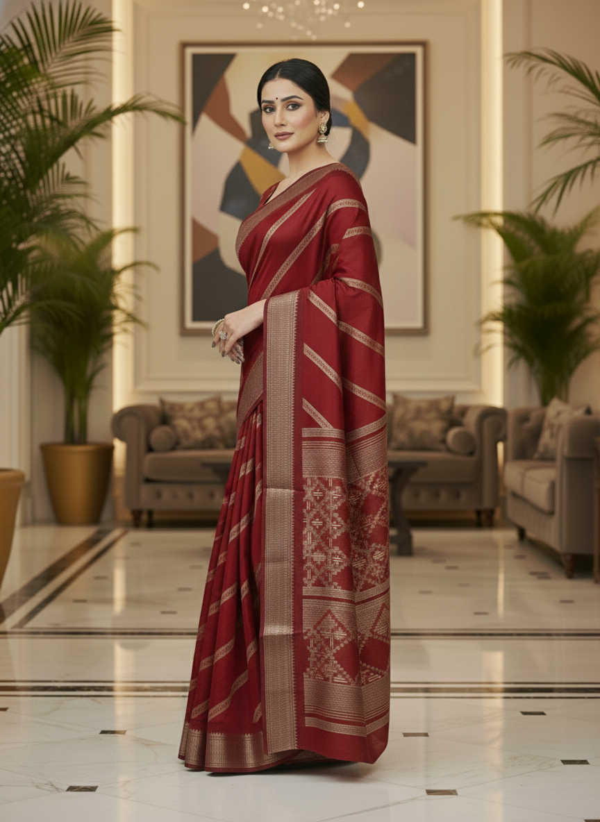 Emerald green Printed Soft chiffon Saree | AS-0097